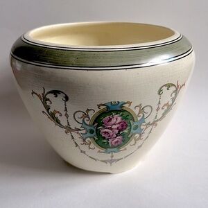 RARE Antique VTG 1910 Roseville Pottery Rosalie Jeanette Creamware Jardiniere